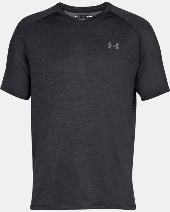 Men's UA Tech™ V-Neck Short Sleeve, Black, pdpMainDesktop image number 4